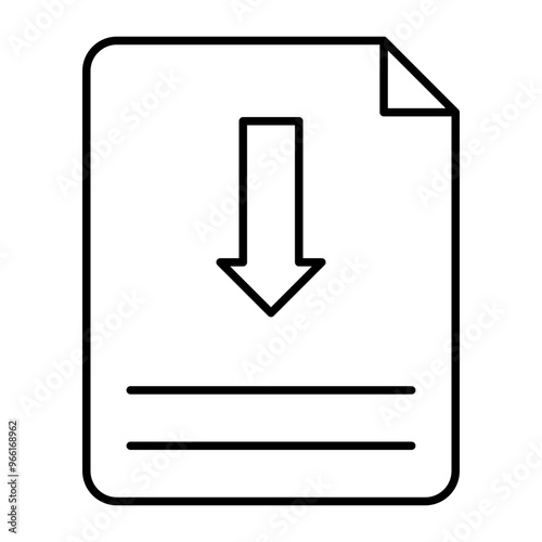 File Download Vector Line Icon Design