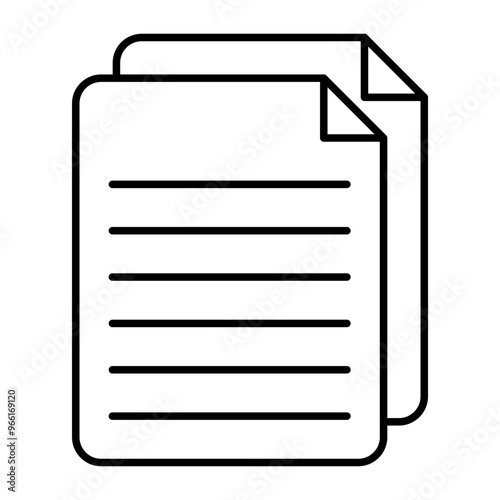 File Copy Vector Line Icon Design