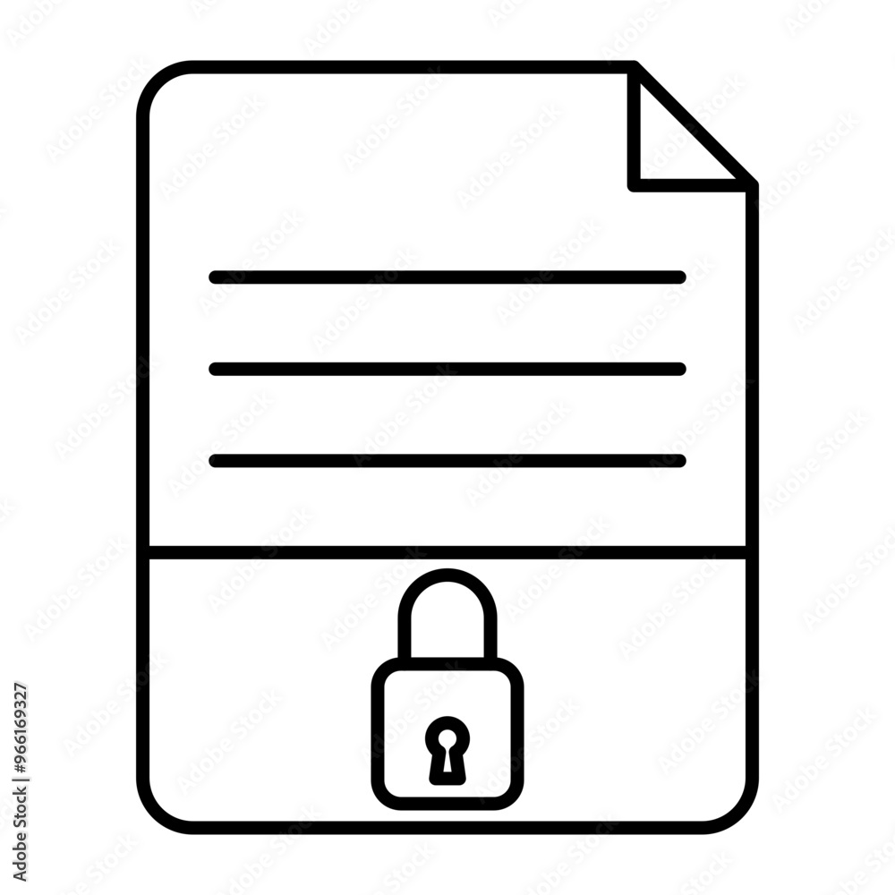 File Permissions Vector Line Icon Design File Permissions Vector Line Icon Design