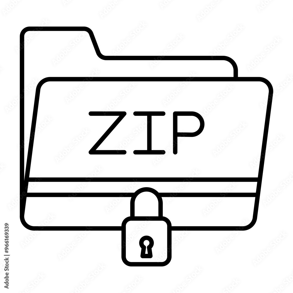 Folder Permissions Vector Line Icon Design Folder Permissions Vector Line Icon Design