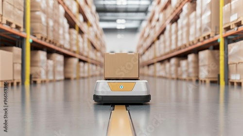 Automated guided vehicle transporting goods in a warehouse, next-generation supply chain tech