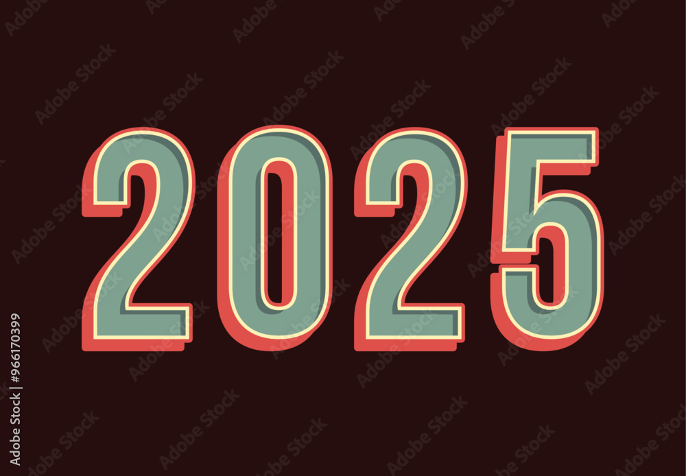 2025 Happy New Year Realistic Decoration Design Abstract Logo Symbol Vector Illustration 2025 Happy New Year Realistic Decoration Design Abstract Logo Symbol Vector Illustration