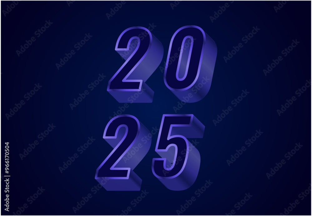 Happy New Year 2025 Blue 3D Realistic Decoration Design Abstract Logo Symbol Vector Illustration Happy New Year 2025 Blue 3D Realistic Decoration Design Abstract Logo Symbol Vector Illustration