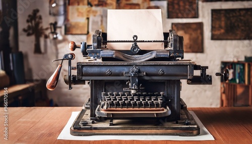 Vintage letterpress printing machine that printed letters