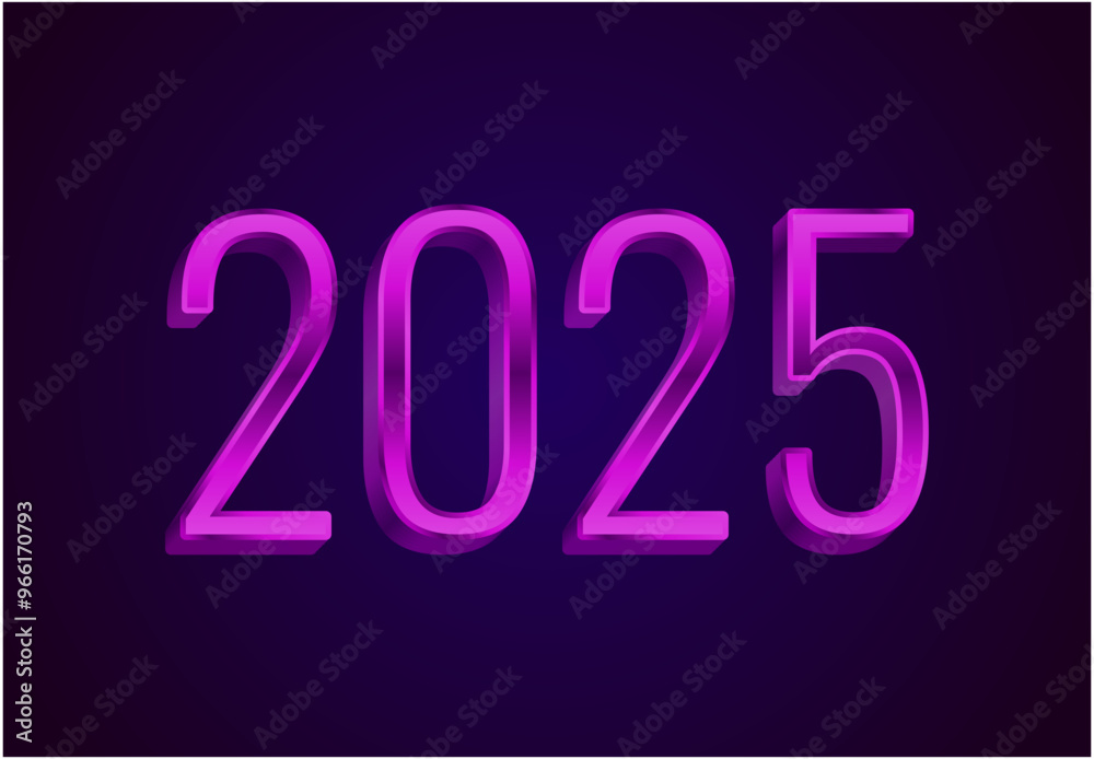 2025 Happy New Year Purple Realistic Decoration Design Abstract Logo Symbol Vector Illustration 2025 Happy New Year Purple Realistic Decoration Design Abstract Logo Symbol Vector Illustration