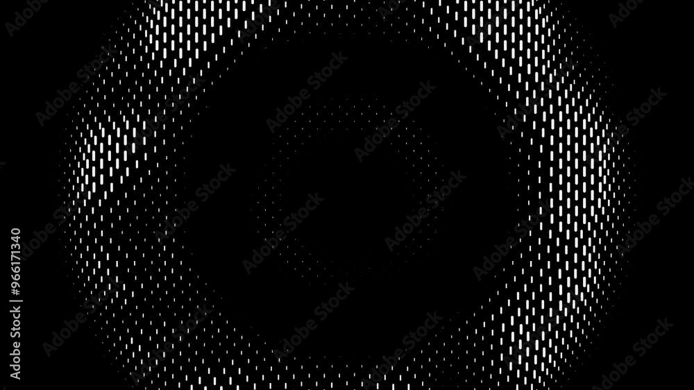 Animated abstract grid pattern 4K data dark background, Loop, black and white. fluid wave animation. 