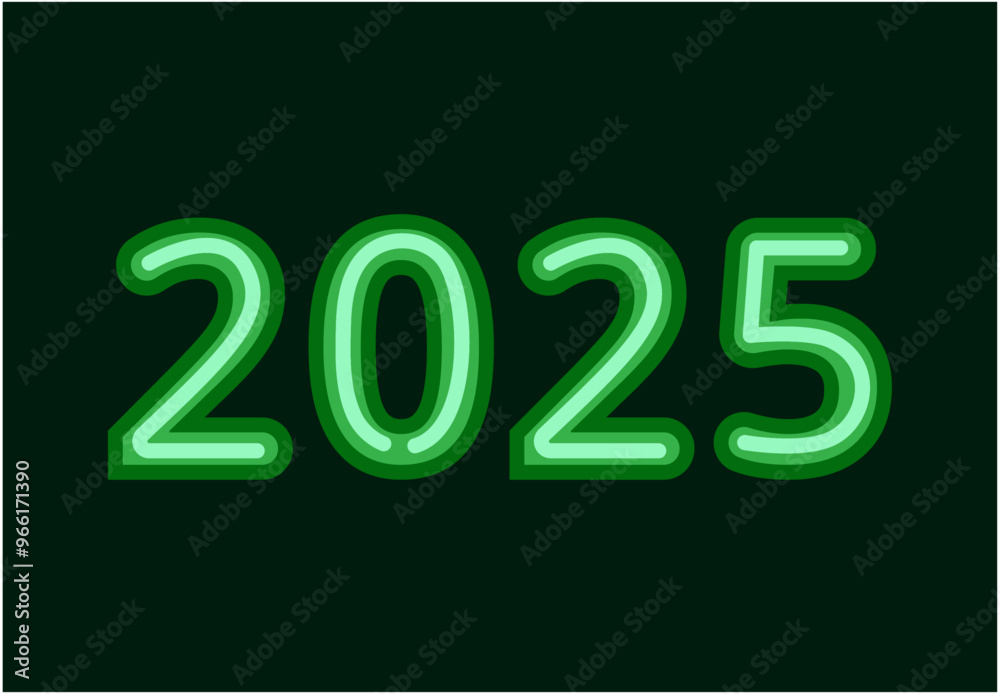 2025 Happy New Year 3D Realistic Green Design Abstract Logo Symbol Vector Illustration 2025 Happy New Year 3D Realistic Green Design Abstract Logo Symbol Vector Illustration