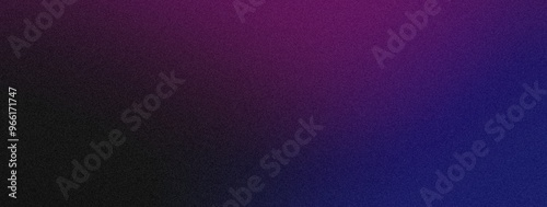 Blue purple and black grainy noise texture gradient background. Poster cover design