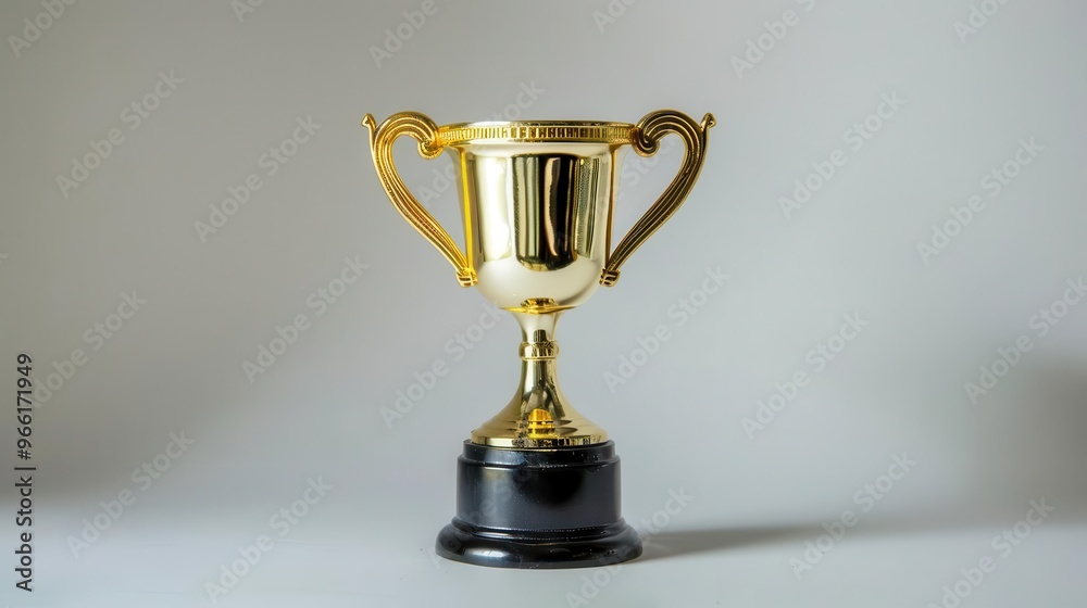 prestigious golden trophy on pristine white backdrop sleek design catches light symbolizing achievement and excellence in competitive fields prestigious golden trophy on pristine white backdrop sleek design catches light symbolizing achievement and excellence in competitive fields