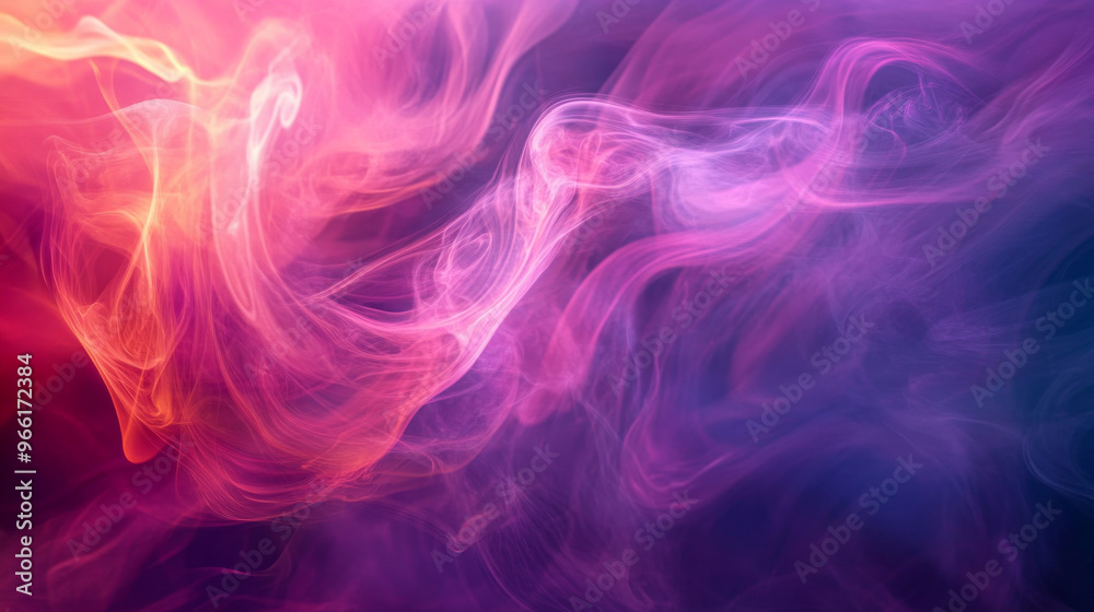 Fototapeta premium The picture shows a hazy mix of purple, pink, and red lines moving around. The background is a blurry mix of colors.