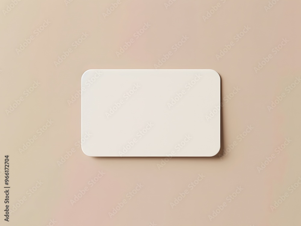 White Rectangular Coaster on Beige Background White Rectangular Coaster on Beige Background
