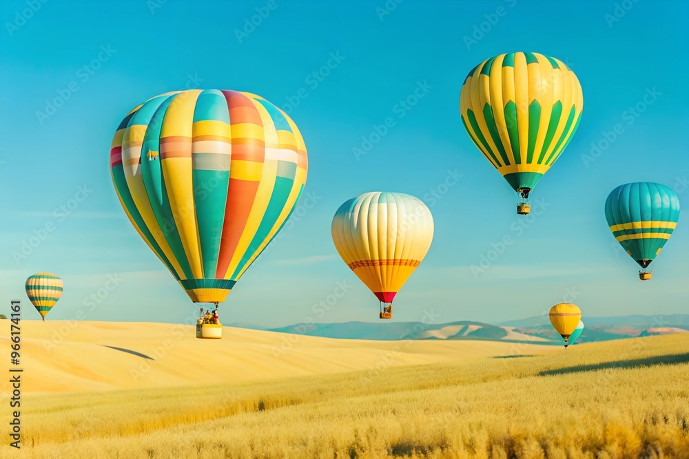 Fototapeta premium Hot Air Balloons Over Rolling Hills