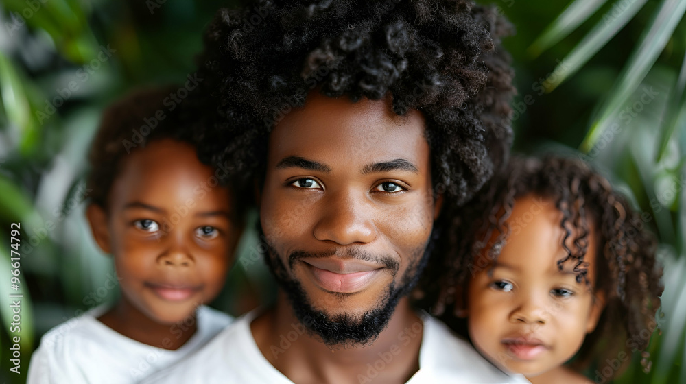 Portrait African American Family Taking Selfi Portrait African American Family Taking Selfi