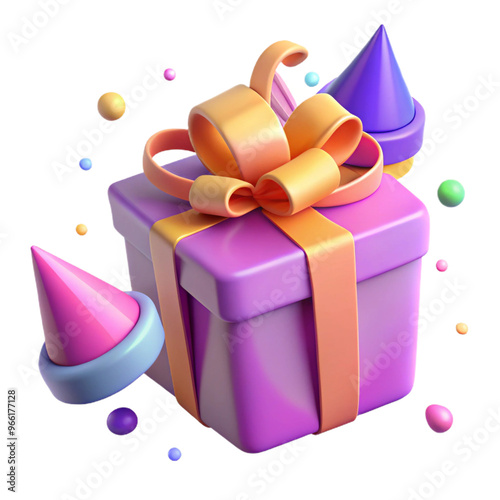 3d Gift box transparent background