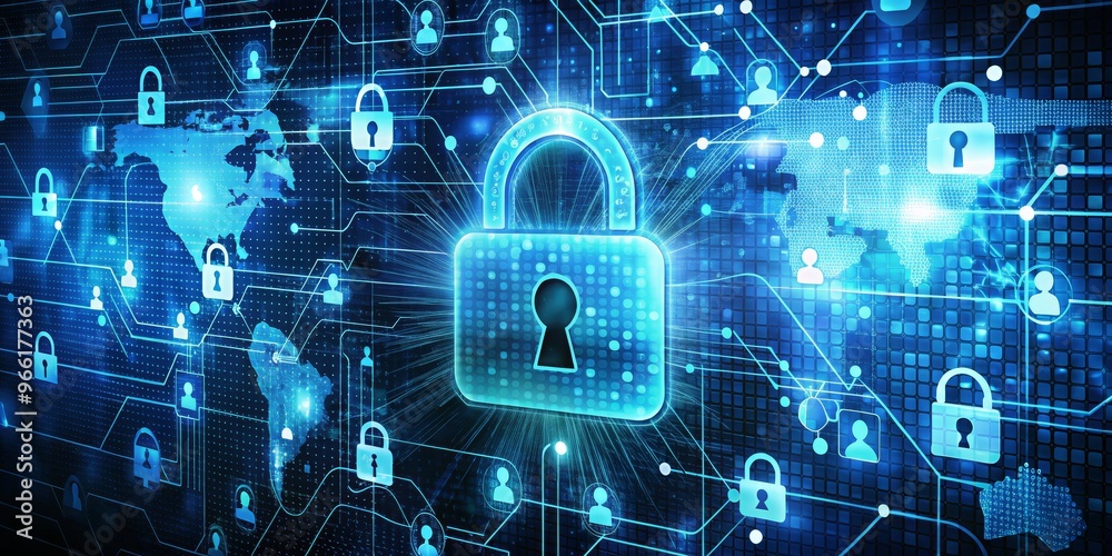 Cybersecurity Network with Digital Lock, Global Security, Data Protection, Network Security, Cybersecurity, Data Privacy, Digital Security Cybersecurity Network with Digital Lock, Global Security, Data Protection, Network Security, Cybersecurity, Data Privacy, Digital Security