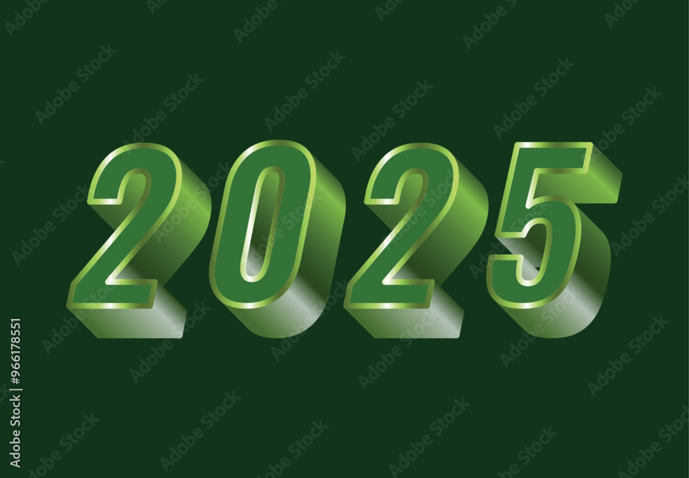 Happy New Year 2025 Design Realistic Decoration Green Abstract Logo Symbol Vector Illustration Happy New Year 2025 Design Realistic Decoration Green Abstract Logo Symbol Vector Illustration