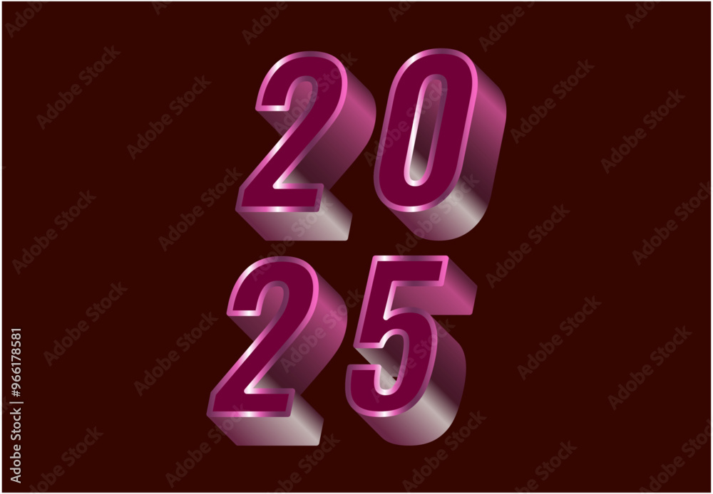 Happy New Year 2025 Design Realistic Decoration Purple Abstract Logo Symbol Vector Illustration Happy New Year 2025 Design Realistic Decoration Purple Abstract Logo Symbol Vector Illustration