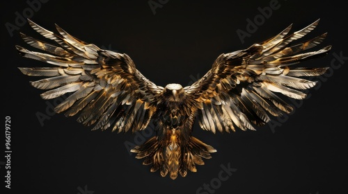 Golden eagle with its wings spread wide photo