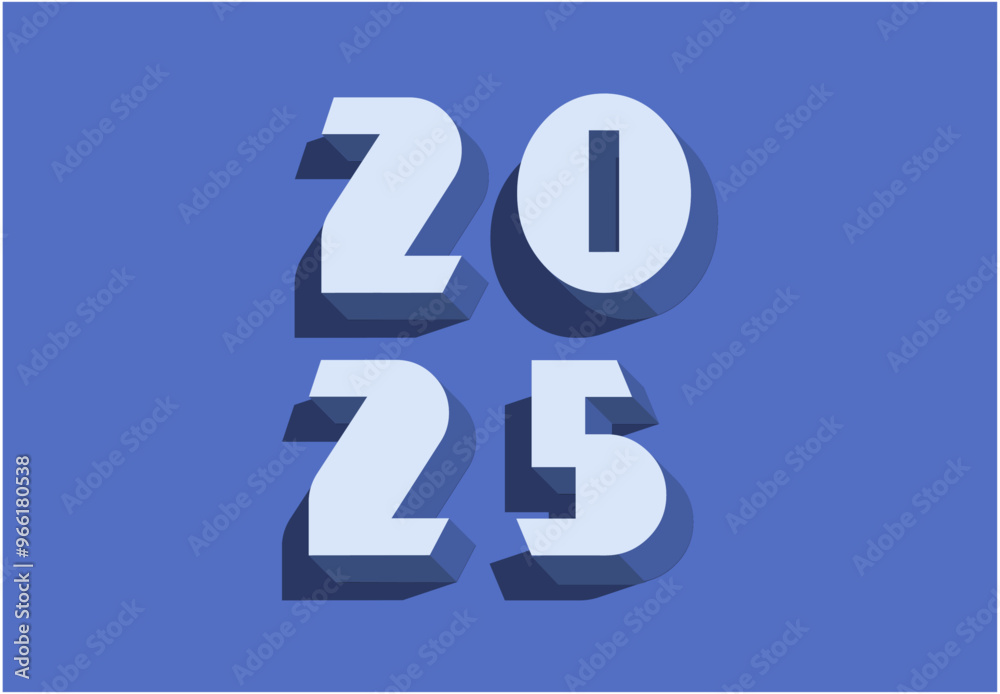 2025 Happy New Year Design Blue Realistic Decoration 3D Abstract Logo Symbol Vector Illustration 2025 Happy New Year Design Blue Realistic Decoration 3D Abstract Logo Symbol Vector Illustration