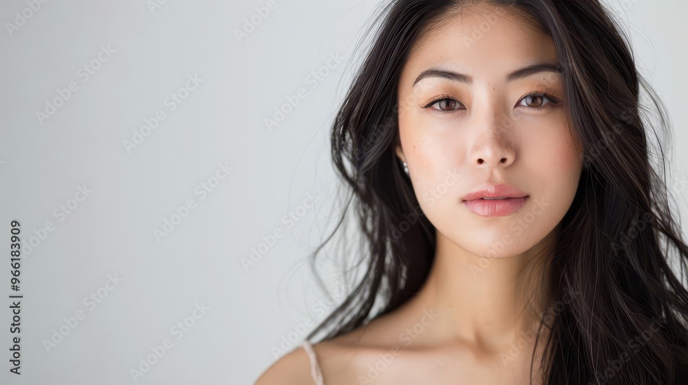 studio portrait of a radiant asian woman with flawless skin soft flattering lighting enhances her natural beauty against a clean white background studio portrait of a radiant asian woman with flawless skin soft flattering lighting enhances her natural beauty against a clean white background