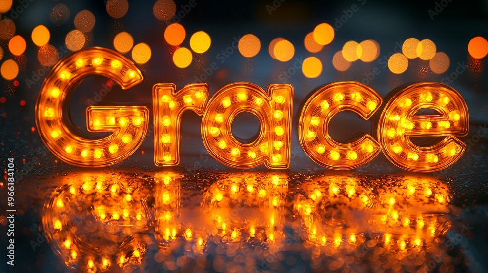 Orange LED personalized name postcard perfect for decor. Orange LED personalized name postcard perfect for decor.