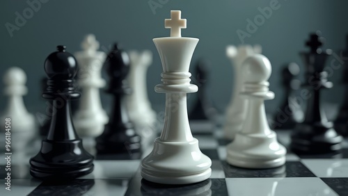 Strategic Chess Game Close-Up