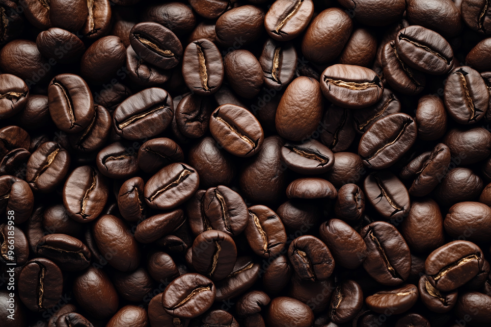 Obraz premium Beautiful background of coffee beans.