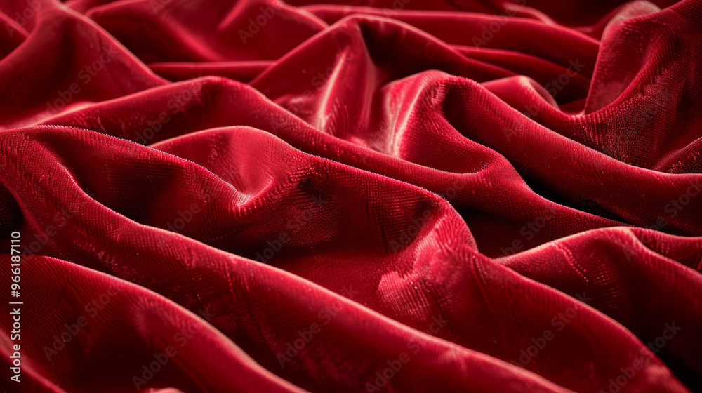 Close up of a deep red velvet fabric background. Concept of luxurious textile, soft textures, rich color, and elegant material. Design element for interiors, fashion, and decor Close up of a deep red velvet fabric background. Concept of luxurious textile, soft textures, rich color, and elegant material. Design element for interiors, fashion, and decor