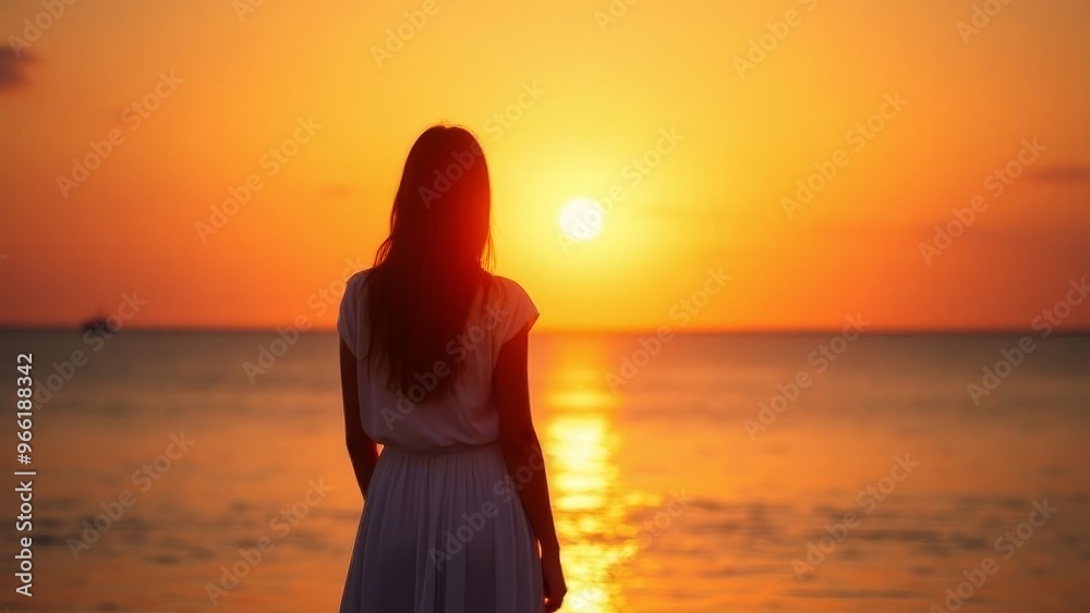 Fototapeta premium Silhouette at Sunset Beach