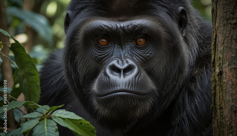 Majestic Gorilla in Natural Habitat Majestic Gorilla in Natural Habitat