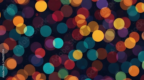 Bokeh circles loopable abstract background Generative AI
