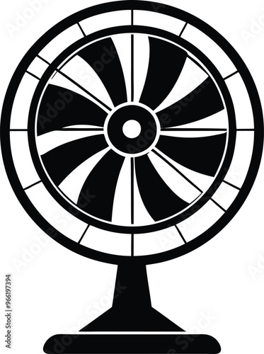 table fan silhouette victor illustration