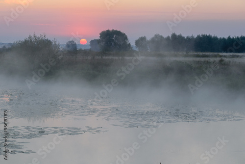 september sunrise with lake