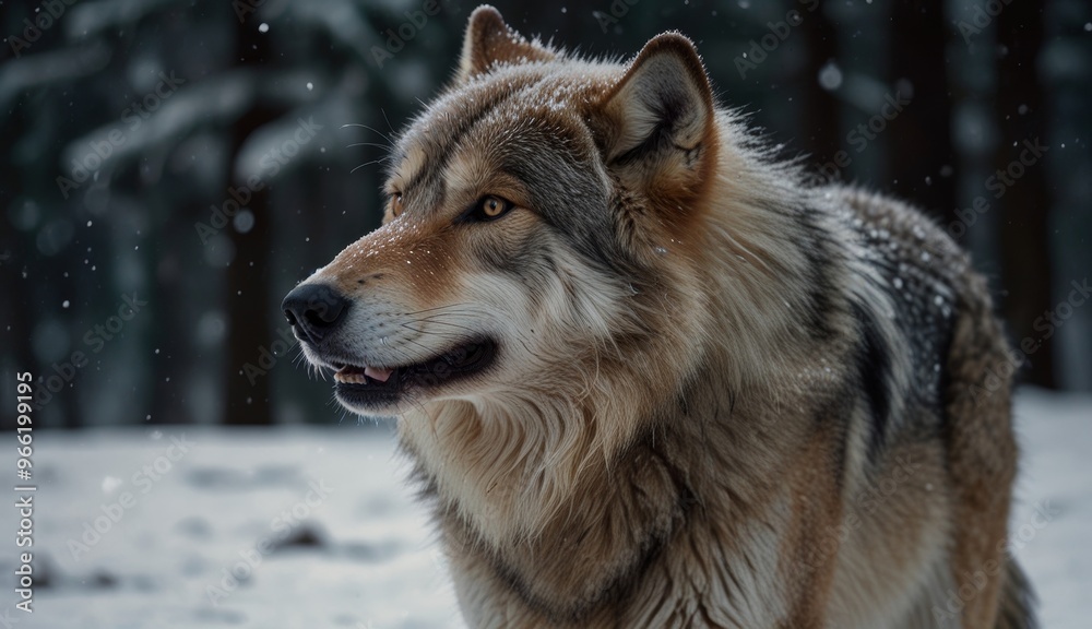 Majestic Wolf in Winter Wonderland Majestic Wolf in Winter Wonderland