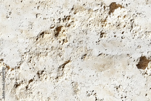 Textured white wall with rough, uneven surfaces and small holes, showcasing natural imperfections and a rustic appearance. photo