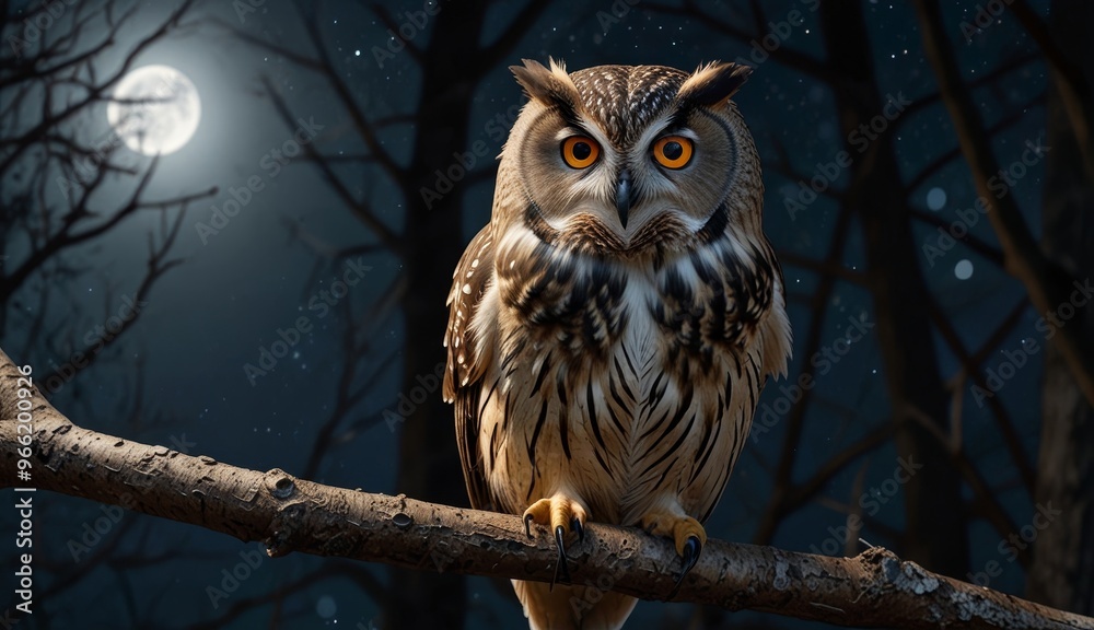 Majestic Owl Under Moonlight Majestic Owl Under Moonlight