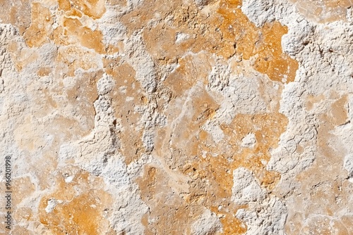 A textured surface featuring a mix of beige, cream, and light orange hues, resembling natural stone or mineral formations. The uneven patterns create a rustic and organic appearance. photo