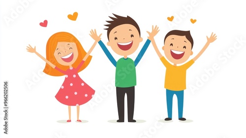 Joyous People Celebrating, hand up