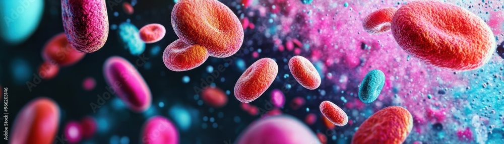 Fototapeta premium Visualization of antibiotics neutralizing sepsis in the bloodstream, bright and detailed, modern art
