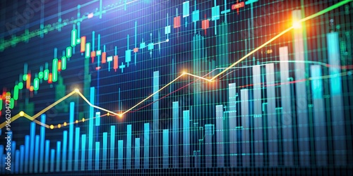 Wallpaper Mural Upward Trend in Financial Market, Candlestick Chart, Financial Data, Business Growth, stock market, investment, finance Torontodigital.ca