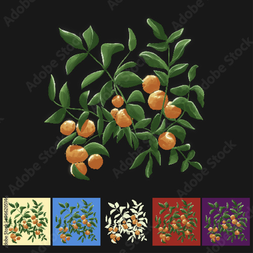 Hand-painted oranges - Changeable background