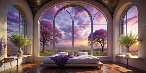A Bed with a View Purple Sk...