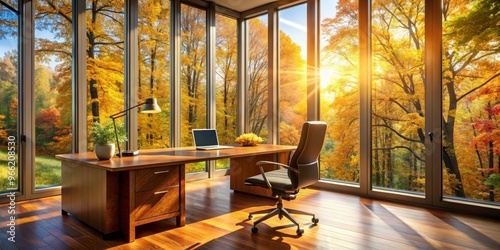 Autumnal Office View, Woode...