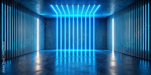 Blue Neon Lights Reflecting...