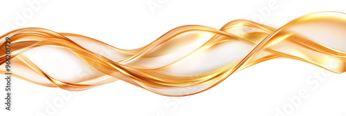 luxury abstract shiny golden wave on transparent background. design element. elegant gradient gold color