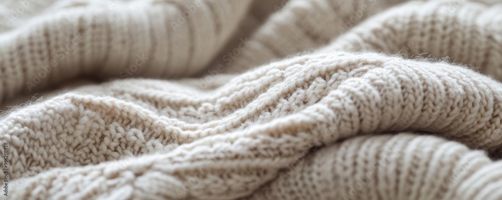 Close-up of soft fabric, showing the detailed texture of a knitted sweater, comfort fabric, textile photography. Close-up of soft fabric, showing the detailed texture of a knitted sweater, comfort fabric, textile photography.