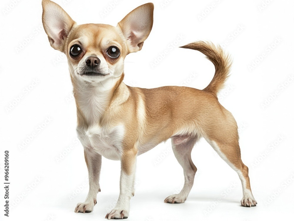 Adorable chihuahua dog standing on white background Adorable chihuahua dog standing on white background