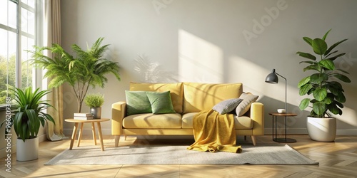 Cozy Living Room with Yello...