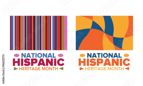 National Hispanic Heritage Month in September and October. Hispanic and Latino Americans culture. Celebrate annual in United States. Poster, card, banner and background. Vector illustration
