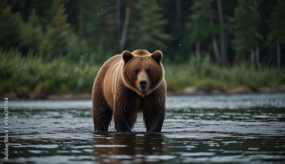 Majestic Grizzly Bear in Nature Majestic Grizzly Bear in Nature